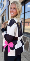 Bow’d & Bold Checkered Sweater